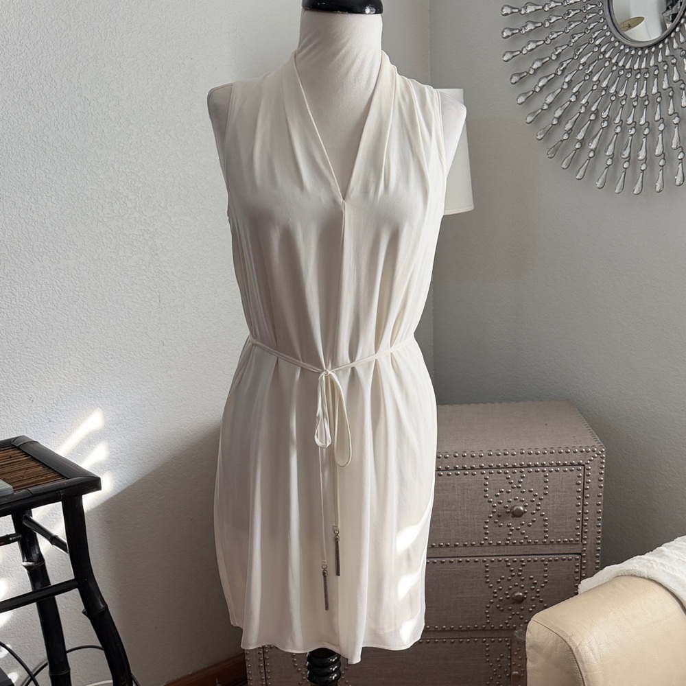 White House black market Elegant White Sleeveless Dress